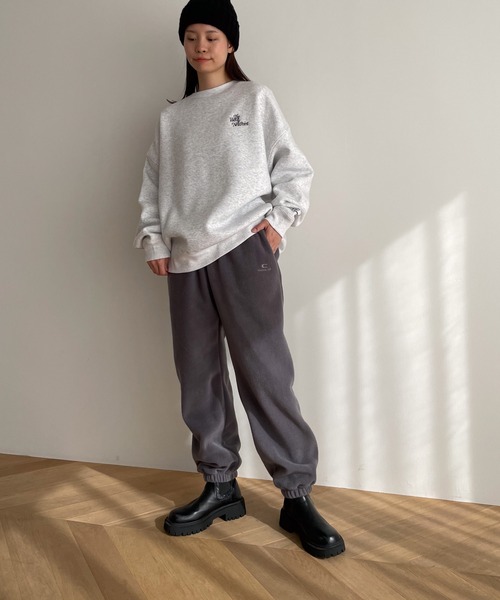 CANAL JEAN（キャナルジーン）の「choice_cnl　フリースジョガーパンツ（スウェットパンツ・レディース・グレー/ベージュ・MEDIUM/LARGE）」の7枚目の写真