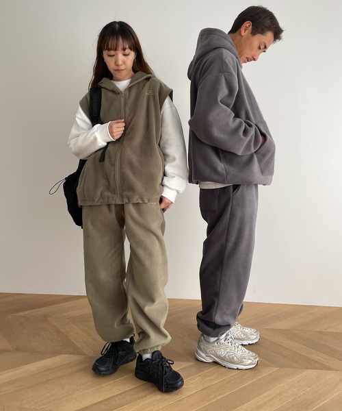CANAL JEAN（キャナルジーン）の「choice_cnl　フリースジョガーパンツ（スウェットパンツ・レディース・グレー/ベージュ・MEDIUM/LARGE）」の11枚目の写真