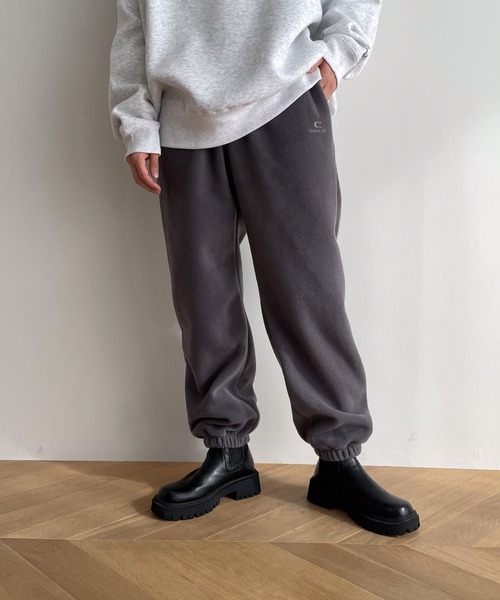 CANAL JEAN（キャナルジーン）の「choice_cnl　フリースジョガーパンツ（スウェットパンツ・レディース・グレー/ベージュ・MEDIUM/LARGE）」の4枚目の写真