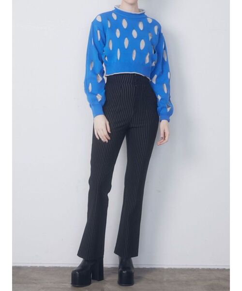 EMODA(エモダ)の「ホールレイヤードニット(ニット/セーター・レディース・ブルー/ブラック/ホワイト/グレー・FREE)」の6枚目の写真