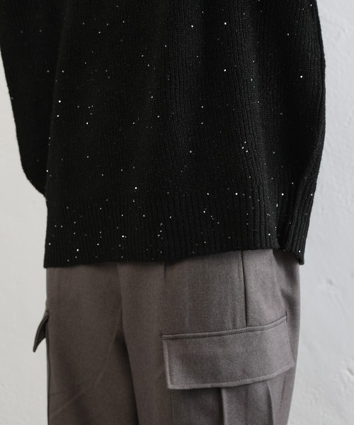 COLONY 2139（コロニートゥーワンスリーナイン）の「スパンコールラメオーバーニット（ニット/セーター・レディース・ブラック/アイボリー/グレー/ピンク・FREE）」の19枚目の写真