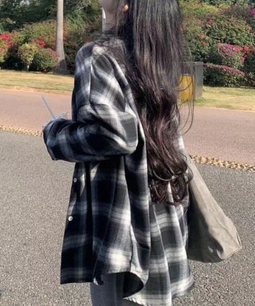 B.I.D.（ビーアイディー）の「チェックシャツ（シャツ/ブラウス・レディース・ブラック・FREE）」の7枚目の写真