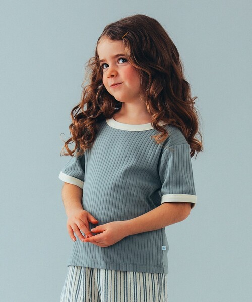 こども ビームス（コドモビームス）の「こども ビームス / リブ リンガー Tシャツ 24（100～140cm）（Tシャツ/カットソー・キッズ・その他/ミント・140/100/130/120/110）」の3枚目の写真