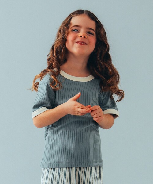 こども ビームス（コドモビームス）の「こども ビームス / リブ リンガー Tシャツ 24（100～140cm）（Tシャツ/カットソー・キッズ・その他/ミント・140/100/130/120/110）」の4枚目の写真