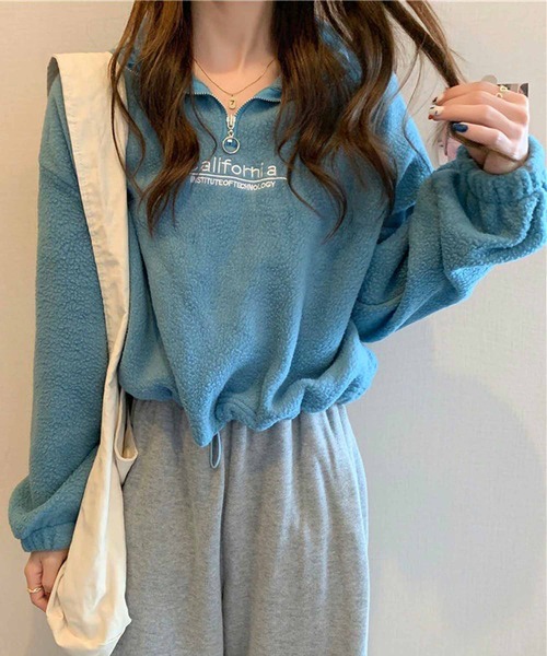 NANEA(ナネア)の「ハーフジップロゴプルオーバー(スウェット・レディース・ブラック/ベージュ/アイボリー/ブルー・X-LARGE/MEDIUM/LARGE)」の10枚目の写真