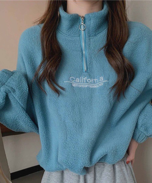 NANEA(ナネア)の「ハーフジップロゴプルオーバー(スウェット・レディース・ブラック/ベージュ/アイボリー/ブルー・X-LARGE/MEDIUM/LARGE)」の13枚目の写真