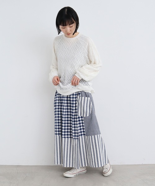 美品 LEONARD カットソー サイズL 半袖シャツ プルオーバー 薔薇 LEONARD カットソー【サイズ40 L相当】【袖レース】【カンカン】Ω