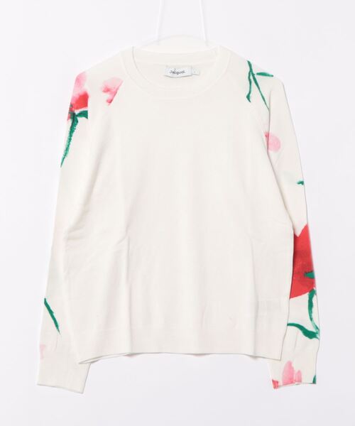 Desigual(デシグアル)の「水彩画スタイル 花柄 セーター(ニット/セーター・レディース・ホワイト/ブラック・S/M/L)」の8枚目の写真