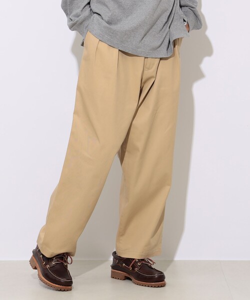 BEAMS HEART（ビームスハート）の「2タック ワイド チノ パンツ（チノパンツ・メンズ・ベージュ/オリーブ・MEDIUM/LARGE/SMALL）」の5枚目の写真
