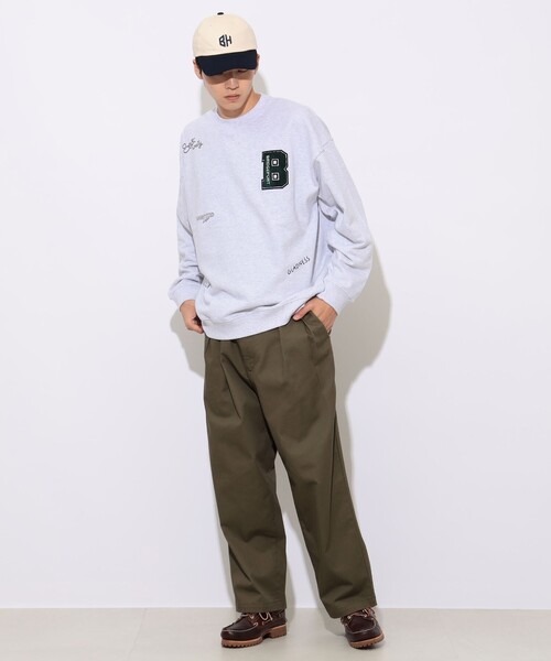 Beams 別注 Comoli 2タック ワイドテーパード チノパン パンツ MONO-MART チノパン 2タック ルーズワイドシルエットテーパード