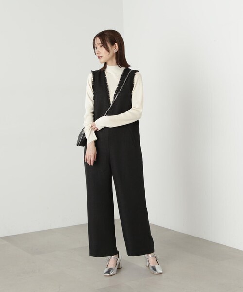 N.(N. Natural Beauty Basic)(エヌエヌナチュラルビューティーベーシック)の「◆リブハイネックコンパクトニット(ニット/セーター・レディース・イエロー/グレー/オフホワイト・MEDIUM)」の15枚目の写真