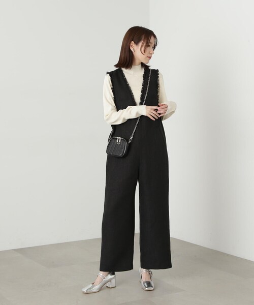 N.(N. Natural Beauty Basic)(エヌエヌナチュラルビューティーベーシック)の「◆リブハイネックコンパクトニット(ニット/セーター・レディース・イエロー/グレー/オフホワイト・MEDIUM)」の17枚目の写真