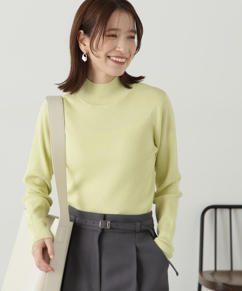 N.(N. Natural Beauty Basic)(エヌエヌナチュラルビューティーベーシック)の「◆リブハイネックコンパクトニット(ニット/セーター・レディース・イエロー/グレー/オフホワイト・MEDIUM)」の22枚目の写真