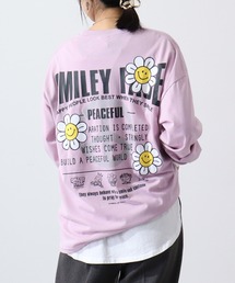 SMILEY FACE | SMILEY FACE オーバーサイズ プリントロングスリーブTシャツ(Tシャツ/カットソー)