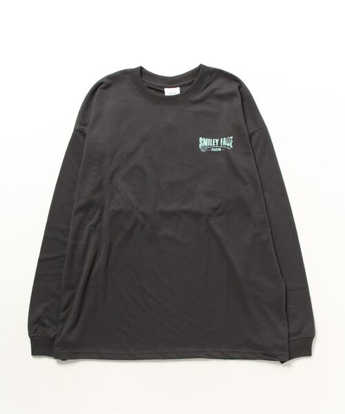 SMILEY FACE（スマイリーフェイス）の「SMILEY FACE オーバーサイズ プリントロングスリーブTシャツ（Tシャツ/カットソー・メンズ・ブラック系その他2/ブラック/ホワイト/ネイビー/ミント/ラベンダー/ライトブラック/ホワイト系その他2/B/A/C/D・LL/L/M）」の5枚目の写真