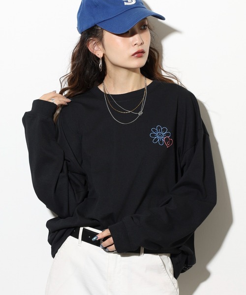 SMILEY FACE（スマイリーフェイス）の「SMILEY FACE オーバーサイズ プリントロングスリーブTシャツ（Tシャツ/カットソー・メンズ・ブラック系その他2/ブラック/ホワイト/ネイビー/ミント/ラベンダー/ライトブラック/ホワイト系その他2/B/A/C/D・LL/L/M）」の10枚目の写真