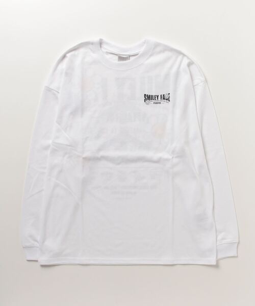 SMILEY FACE（スマイリーフェイス）の「SMILEY FACE オーバーサイズ プリントロングスリーブTシャツ（Tシャツ/カットソー・メンズ・ブラック系その他2/ブラック/ホワイト/ネイビー/ミント/ラベンダー/ライトブラック/ホワイト系その他2/B/A/C/D・LL/L/M）」の3枚目の写真