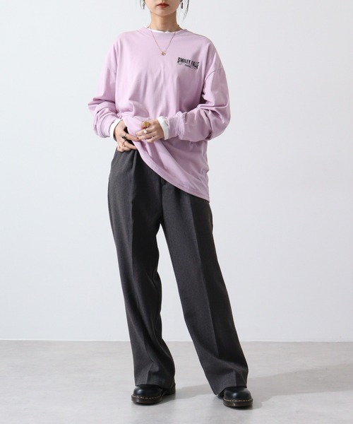 SMILEY FACE（スマイリーフェイス）の「SMILEY FACE オーバーサイズ プリントロングスリーブTシャツ（Tシャツ/カットソー・メンズ・ブラック系その他2/ブラック/ホワイト/ネイビー/ミント/ラベンダー/ライトブラック/ホワイト系その他2/B/A/C/D・LL/L/M）」の15枚目の写真
