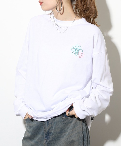 SMILEY FACE（スマイリーフェイス）の「SMILEY FACE オーバーサイズ プリントロングスリーブTシャツ（Tシャツ/カットソー・メンズ・ブラック系その他2/ブラック/ホワイト/ネイビー/ミント/ラベンダー/ライトブラック/ホワイト系その他2/B/A/C/D・LL/L/M）」の22枚目の写真
