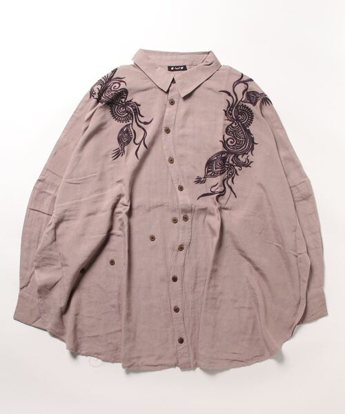 チャイハネ（チャイハネ）の「【チャイハネ】ピンディMEN'S変形シャツ（シャツ/ブラウス・メンズ・ブラック/ベージュ/ターコイズブルー/ネイビー/オフホワイト/ブラック系その他・FREE）」の5枚目の写真