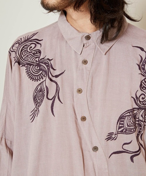 チャイハネ（チャイハネ）の「【チャイハネ】ピンディMEN'S変形シャツ（シャツ/ブラウス・メンズ・ブラック/ベージュ/ターコイズブルー/ネイビー/オフホワイト/ブラック系その他・FREE）」の7枚目の写真