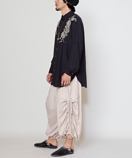 チャイハネ（チャイハネ）の「【チャイハネ】ピンディMEN'S変形シャツ（シャツ/ブラウス・メンズ・ブラック/ベージュ/ターコイズブルー/ネイビー/オフホワイト/ブラック系その他・FREE）」の14枚目の写真