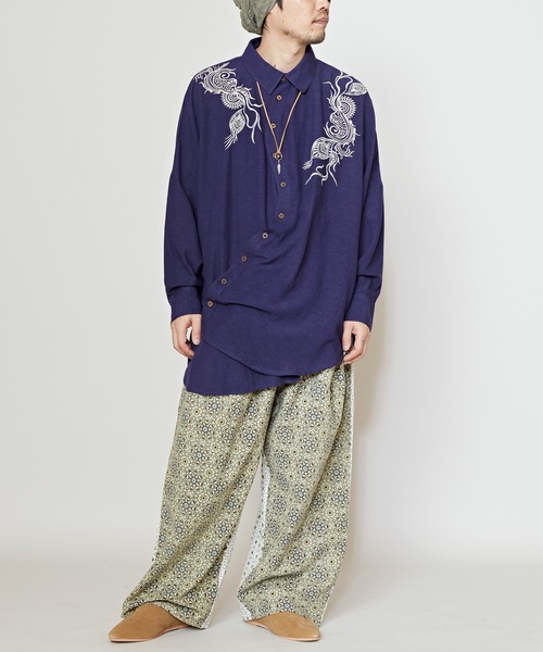 チャイハネ（チャイハネ）の「【チャイハネ】ピンディMEN'S変形シャツ（シャツ/ブラウス・メンズ・ブラック/ベージュ/ターコイズブルー/ネイビー/オフホワイト/ブラック系その他・FREE）」の17枚目の写真