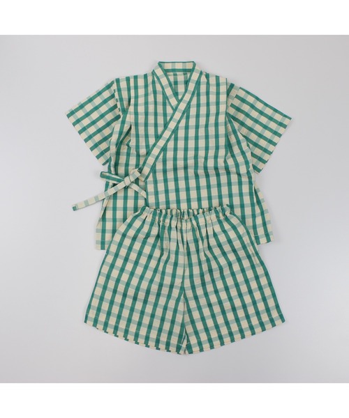 サッカーギンガム甚平(浴衣)|maarook(マルーク) サッカーギンガム甚平(浴衣)|maarook(マルーク)