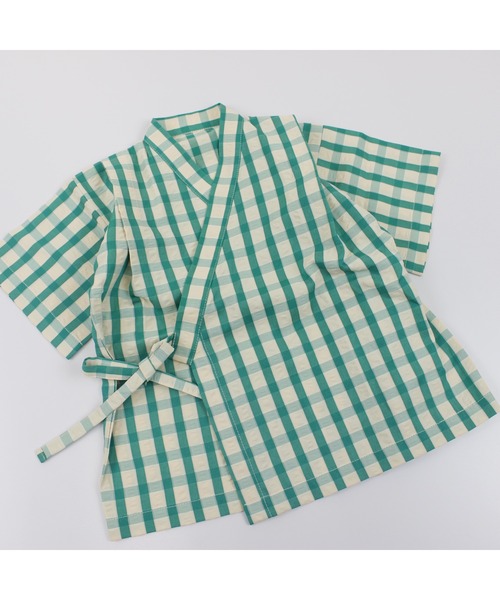 サッカーギンガム甚平(浴衣)|maarook(マルーク) サッカーギンガム甚平(浴衣)|maarook(マルーク)