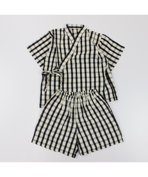 サッカーギンガム甚平(浴衣)|maarook(マルーク) サッカーギンガム甚平(浴衣)|maarook(マルーク)