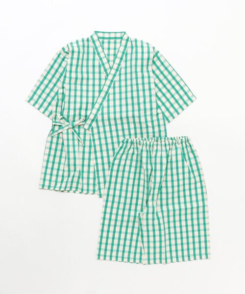 サッカーギンガム甚平(浴衣)|maarook(マルーク) サッカーギンガム甚平(浴衣)|maarook(マルーク)