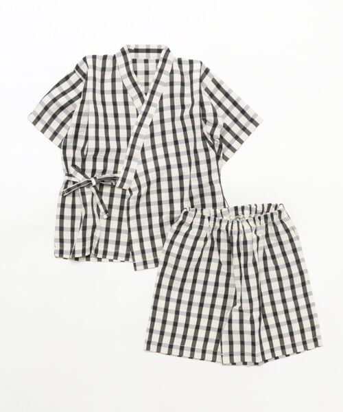 サッカーギンガム甚平(浴衣)|maarook(マルーク) サッカーギンガム甚平(浴衣)|maarook(マルーク)