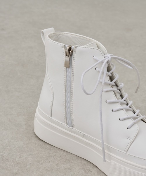 【美品】ビアズリー レースアップライトシューズ 25cm サイドジップ BEARDSLEY（ビアズリー）の「レースアップライトシューズ