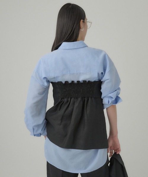 Chaos（カオス）の「Chaos(カオス)/リネンヘリンボンチューブトップ（チューブトップ・レディース・ブラック/ベージュ/モカ・FREE）」の22枚目の写真