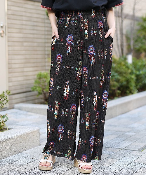 チチカカ（チチカカ）の「クレープアソートプリントパンツ（その他パンツ・レディース・ブルー/その他1/その他2/その他3・FREE）」の4枚目の写真