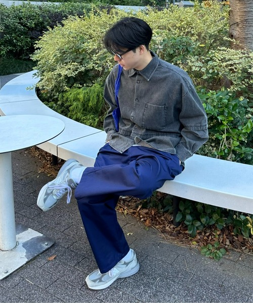 SOUNDSGOOOOD（サウンズグッド）の「【SOUNDS GOOOOD / サウンズグッド】切替レギュラーカラーオーバーシャツ（シャツ/ブラウス・メンズ・ブラック/ブラウン/サックスブルー/ブルー・ONE SIZE）」の6枚目の写真