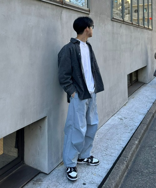 SOUNDSGOOOOD（サウンズグッド）の「【SOUNDS GOOOOD / サウンズグッド】切替レギュラーカラーオーバーシャツ（シャツ/ブラウス・メンズ・ブラック/ブラウン/サックスブルー/ブルー・ONE SIZE）」の7枚目の写真