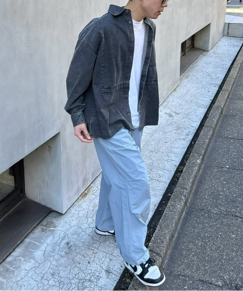 SOUNDSGOOOOD（サウンズグッド）の「【SOUNDS GOOOOD / サウンズグッド】切替レギュラーカラーオーバーシャツ（シャツ/ブラウス・メンズ・ブラック/ブラウン/サックスブルー/ブルー・ONE SIZE）」の9枚目の写真