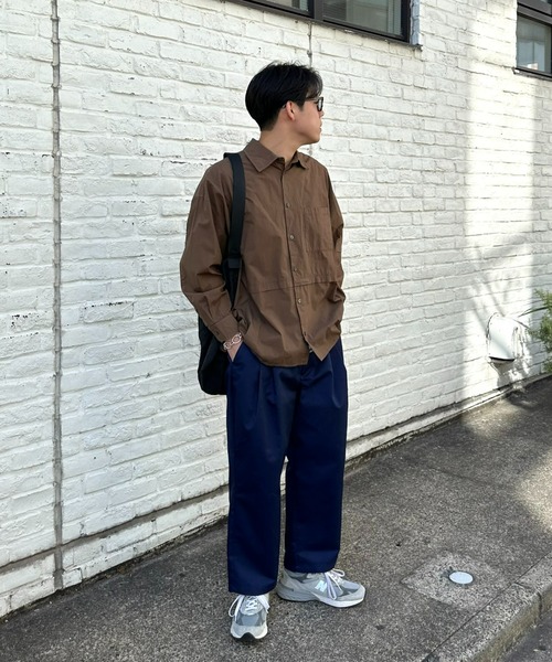 SOUNDSGOOOOD（サウンズグッド）の「【SOUNDS GOOOOD / サウンズグッド】切替レギュラーカラーオーバーシャツ（シャツ/ブラウス・メンズ・ブラック/ブラウン/サックスブルー/ブルー・ONE SIZE）」の14枚目の写真