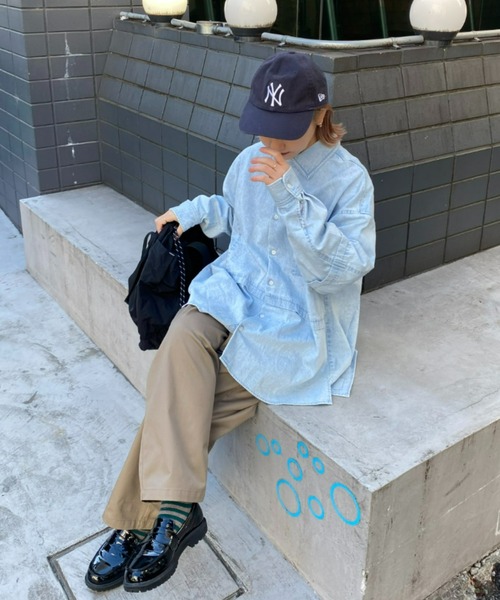 SOUNDSGOOOOD（サウンズグッド）の「【SOUNDS GOOOOD / サウンズグッド】切替レギュラーカラーオーバーシャツ（シャツ/ブラウス・メンズ・ブラック/ブラウン/サックスブルー/ブルー・ONE SIZE）」の20枚目の写真