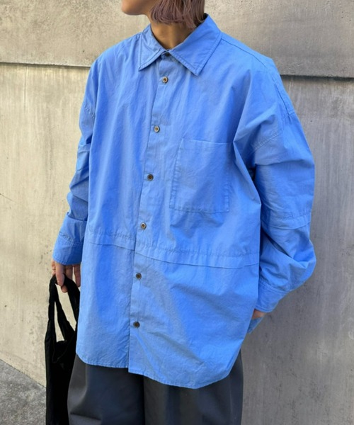 SOUNDSGOOOOD（サウンズグッド）の「【SOUNDS GOOOOD / サウンズグッド】切替レギュラーカラーオーバーシャツ（シャツ/ブラウス・メンズ・ブラック/ブラウン/サックスブルー/ブルー・ONE SIZE）」の21枚目の写真