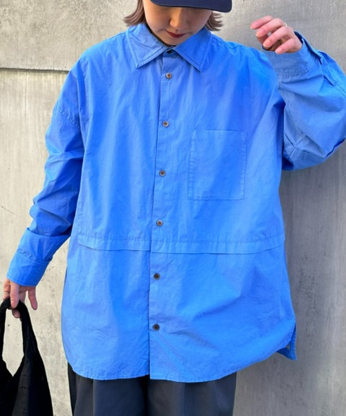 SOUNDSGOOOOD（サウンズグッド）の「【SOUNDS GOOOOD / サウンズグッド】切替レギュラーカラーオーバーシャツ（シャツ/ブラウス・メンズ・ブラック/ブラウン/サックスブルー/ブルー・ONE SIZE）」の22枚目の写真