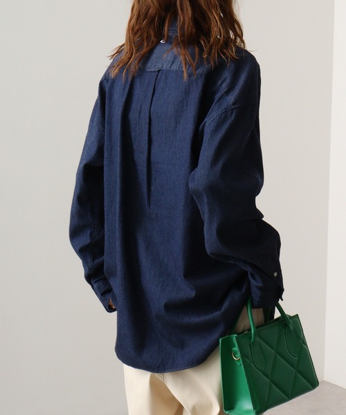 GERRY(ジェリー)の「GERRY ライトオンスデニム ワンポイント 刺繍 シャツ(シャツ/ブラウス・メンズ・ブルー/ネイビー・M/LL/L)」の5枚目の写真