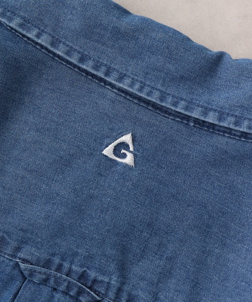 GERRY(ジェリー)の「GERRY ライトオンスデニム ワンポイント 刺繍 シャツ(シャツ/ブラウス・メンズ・ブルー/ネイビー・M/LL/L)」の21枚目の写真