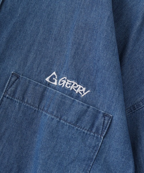 GERRY(ジェリー)の「GERRY ライトオンスデニム ワンポイント 刺繍 シャツ(シャツ/ブラウス・メンズ・ブルー/ネイビー・M/LL/L)」の19枚目の写真
