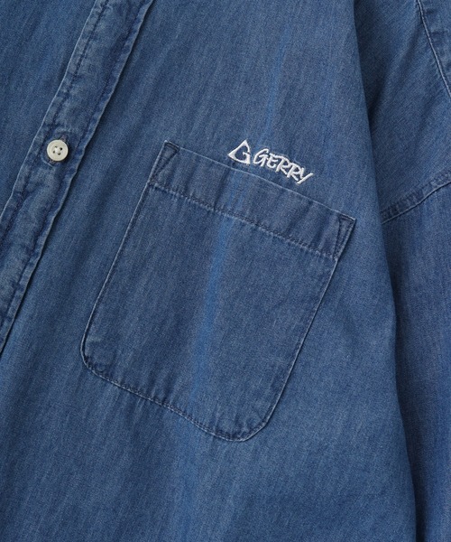 GERRY(ジェリー)の「GERRY ライトオンスデニム ワンポイント 刺繍 シャツ(シャツ/ブラウス・メンズ・ブルー/ネイビー・M/LL/L)」の18枚目の写真