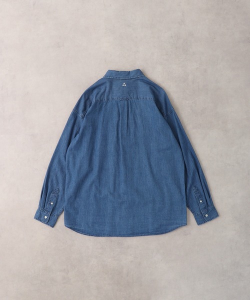 GERRY(ジェリー)の「GERRY ライトオンスデニム ワンポイント 刺繍 シャツ(シャツ/ブラウス・メンズ・ブルー/ネイビー・M/LL/L)」の16枚目の写真