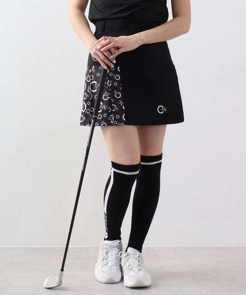 CECIL McBEE(セシルマクビー)の「切り替えプリントプリーツスカート(スカート・レディース・ブラック/ホワイト・1/2)」の2枚目の写真