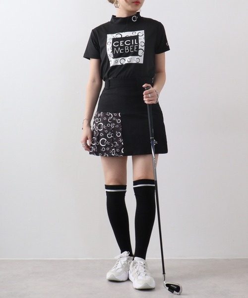 CECIL McBEE(セシルマクビー)の「切り替えプリントプリーツスカート(スカート・レディース・ブラック/ホワイト・1/2)」の13枚目の写真