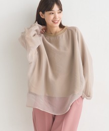 OMNES | オーガンジーレイヤードダンボールニットラグランプルオーバー長袖(Tシャツ/カットソー)